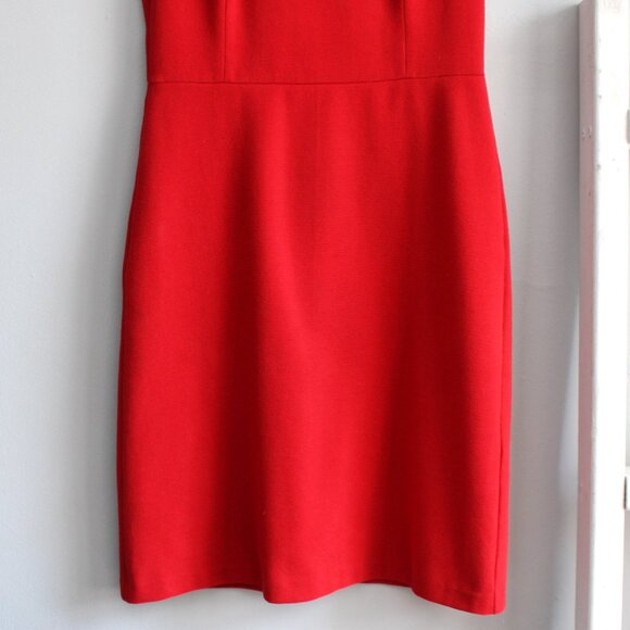 Talbots Red Jewel Embellished Collar Ottoman Ponte Sheath Dress Size 4 / Small - Picture 6 of 7